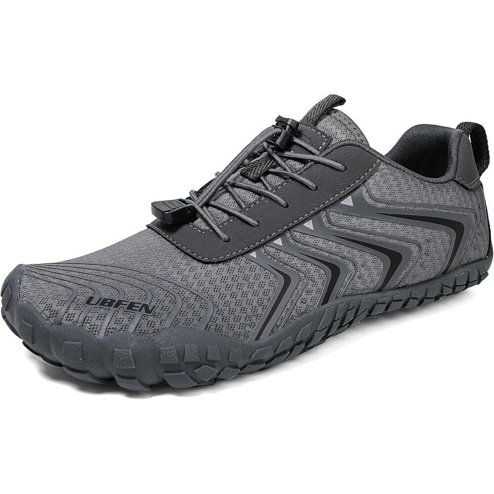 Ubfen Mens Size 13 Gray Elastic Lace Up Non Slip Quick Dry Barefoot Water Shoes